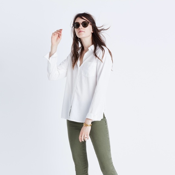 Madewell Tops - Madewell Drapey Oversized Boyshirt In Pure White